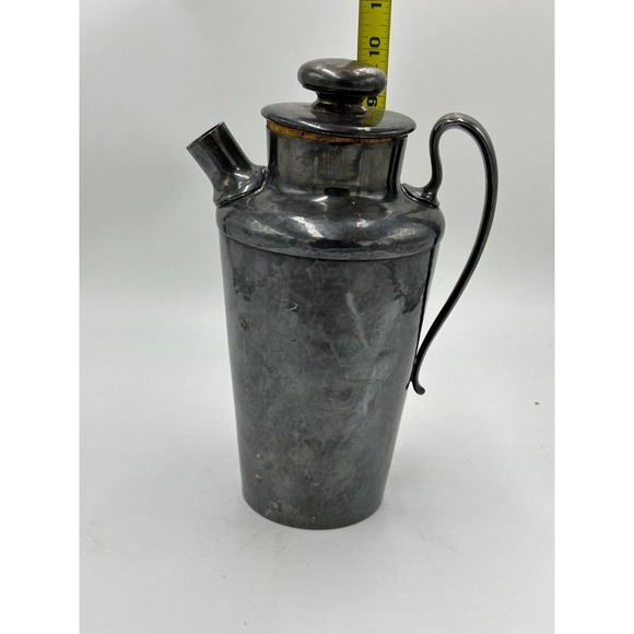 Vtg Meriden Cocktail Shaker Drink Mixer 313 Hand Hammered Silver Plated HEAVY - Picture 14 of 16